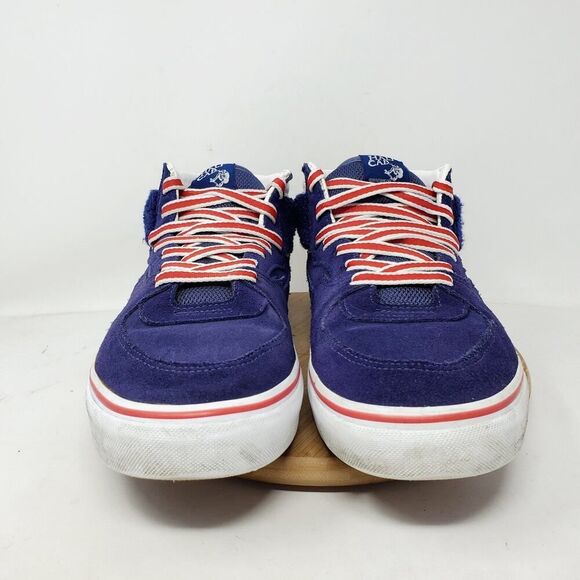 Vans Half Cab Pro Shoes Men 12 Blue Suede College Retro Skate Fat Tongue Sneaker - Picture 3 of 14